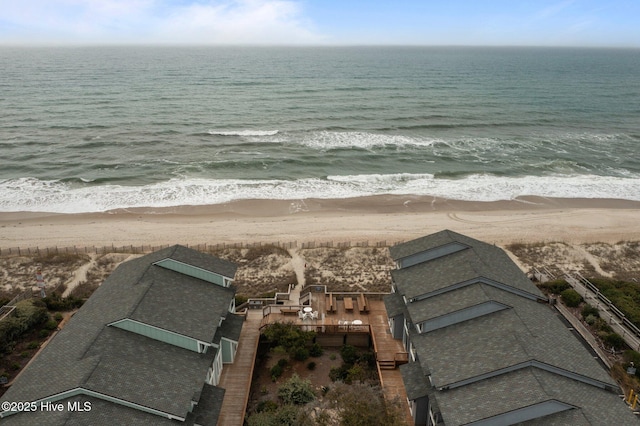 exterior space with a beach view