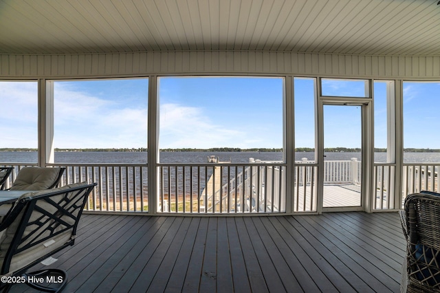 281 Whichard Ln, Chocowinity, NC 27817 - sunroom / solarium featuring a water view and plenty of natural light