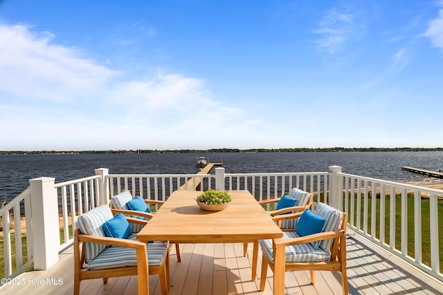 281 Whichard Ln, Chocowinity, NC 27817 - deck with a water view and outdoor dining space