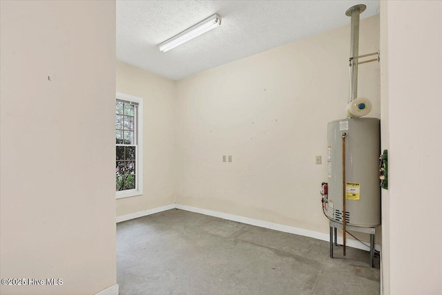 17 Windsong Pl, Whispering Pines, NC 28327 - basement featuring water heater and a textured ceiling