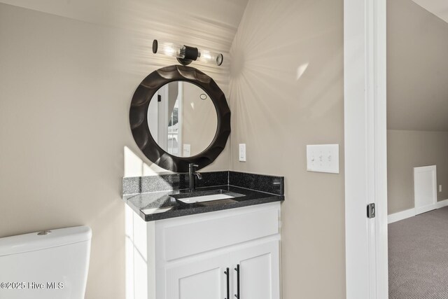 6445 Red Oak Rd, Battleboro, NC 27809 - half bathroom featuring vanity and toilet