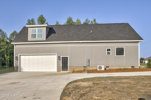 6445 Red Oak Rd, Battleboro, NC 27809 - view of front facade with crawl space, concrete driveway, and roof with shingles