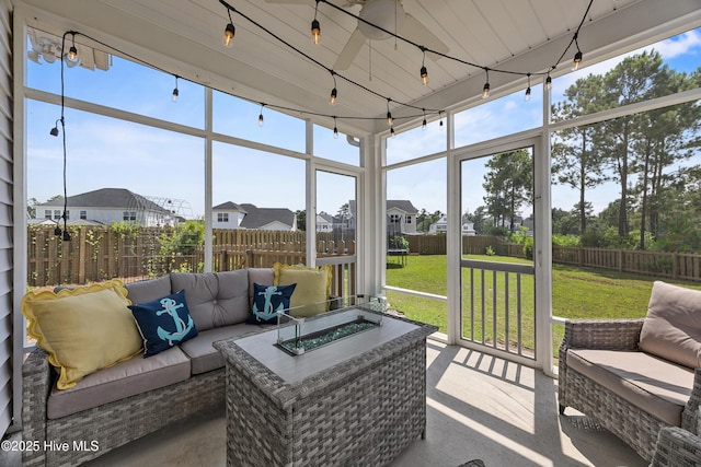 57 N Passerine Path, Hampstead, NC 28443 - sunroom / solarium featuring outdoor lounge area and a residential view