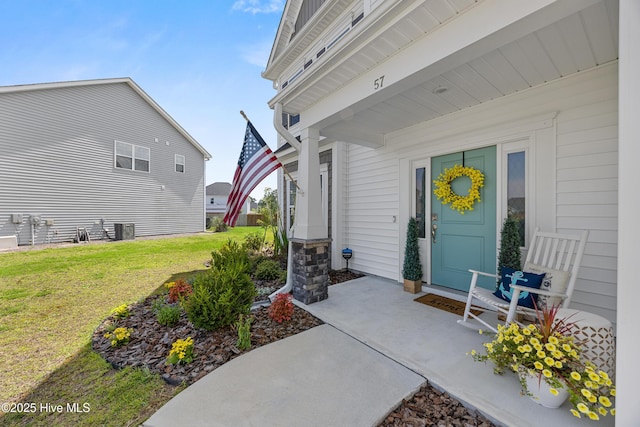 57 N Passerine Path, Hampstead, NC 28443 - entrance to property featuring a yard and a porch