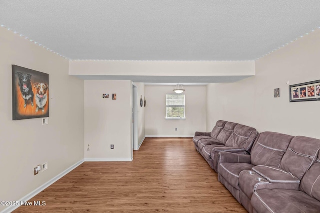 213 Spruce Ct, Jacksonville, NC 28546 - living room with light wood-style flooring, a textured ceiling, and baseboards