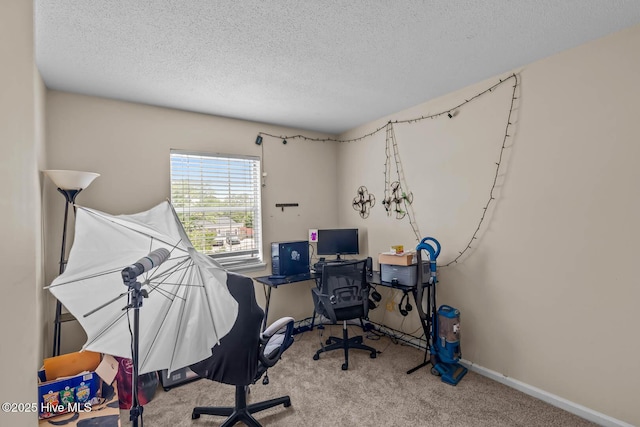 213 Spruce Ct, Jacksonville, NC 28546 - carpeted office space with a textured ceiling and baseboards
