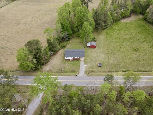 bird's eye view with a rural view