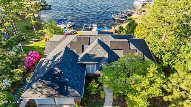 120 Clay Cir W, End, NC 27376 - birds eye view of property with a water view