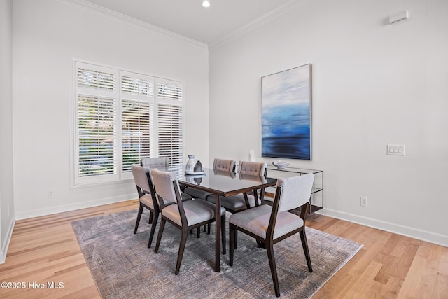 120 Clay Cir W, End, NC 27376 - dining area with recessed lighting, light wood-style floors, crown molding, and baseboards