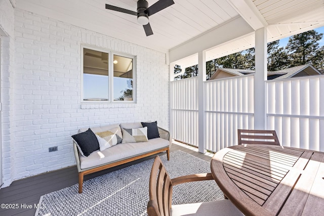 120 Clay Cir W, End, NC 27376 - sunroom with a ceiling fan and beam ceiling