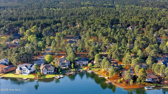 120 Clay Cir W, End, NC 27376 - drone / aerial view featuring a residential view, a wooded view, and a water view