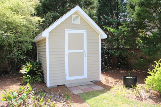 view of shed