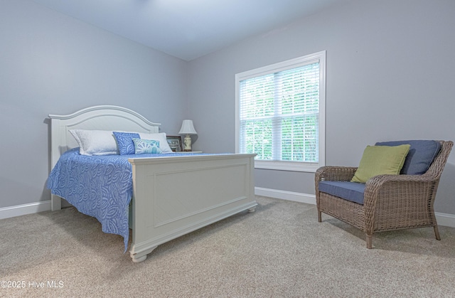 bedroom with carpet flooring and baseboards