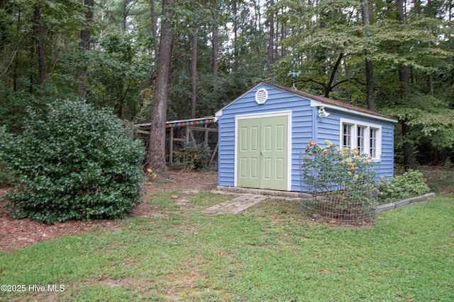 view of shed