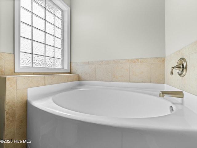 full bathroom featuring a garden tub