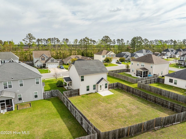 aerial view featuring a residential view