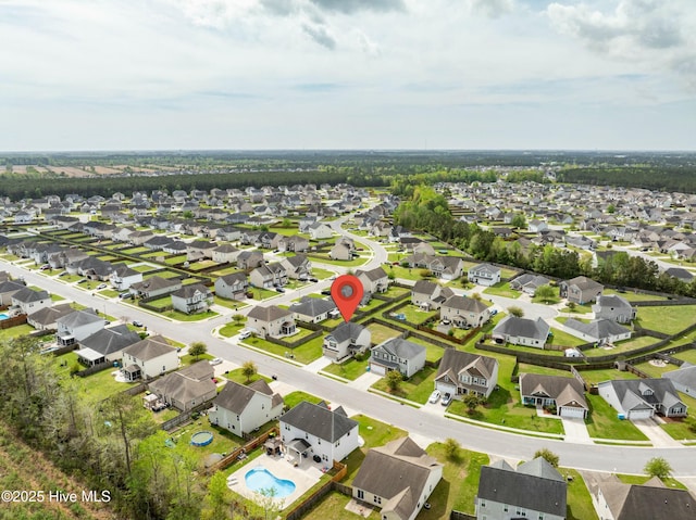 drone / aerial view featuring a residential view