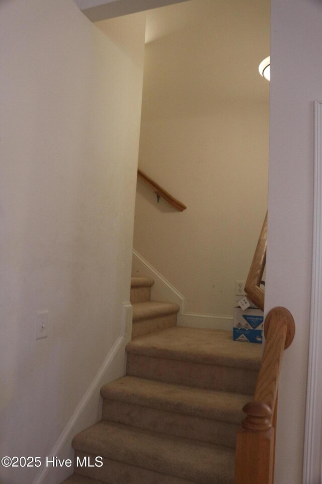 staircase with baseboards