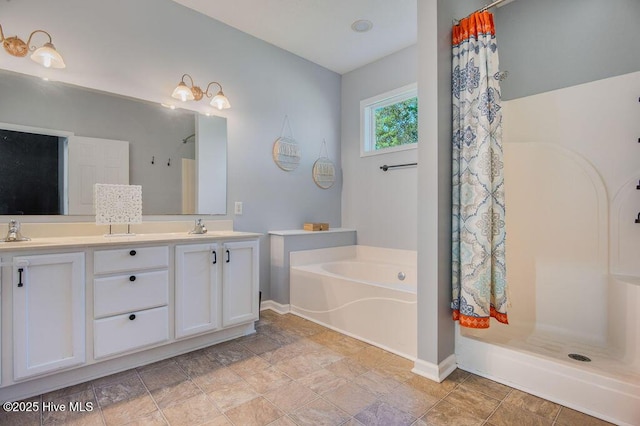 301 Softwood Ct, Jacksonville, NC 28540 - bathroom with a bath, curtained shower, and a sink