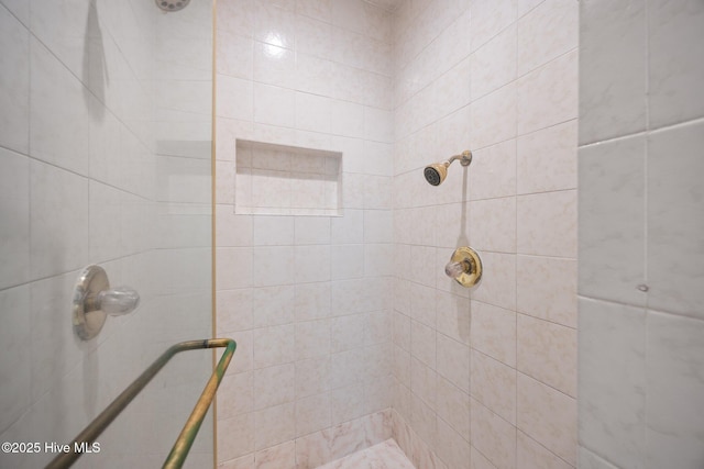 bathroom featuring a shower stall