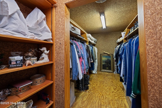 spacious closet featuring wood finished floors