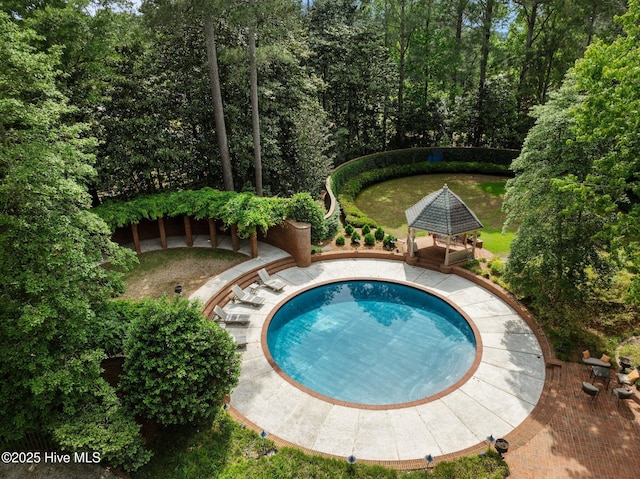 view of pool featuring a gazebo