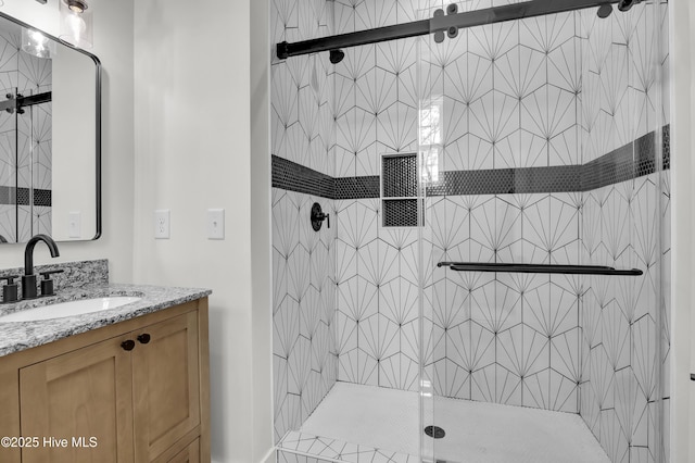 1205 Mackerel Ln Unit 2, Carolina Beach, NC 28428 - bathroom featuring vanity and a stall shower