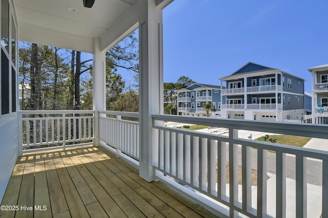1205 Mackerel Ln Unit 2, Carolina Beach, NC 28428 - wooden terrace with a residential view