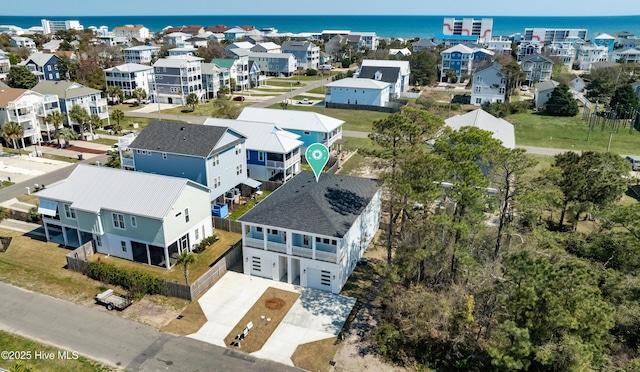 1205 Mackerel Ln Unit 2, Carolina Beach, NC 28428 - aerial view with a residential view and a water view
