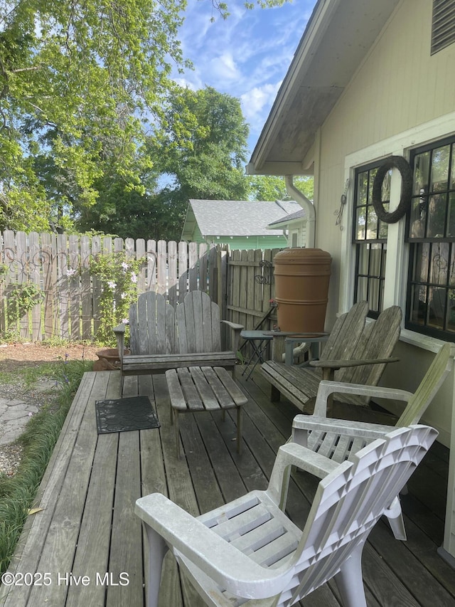 wooden terrace with fence