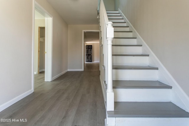 915 N Broad St, Edenton, NC 27932 - staircase with wood finished floors and baseboards