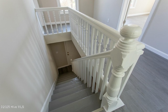 915 N Broad St, Edenton, NC 27932 - stairway featuring wood finished floors and baseboards