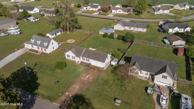 aerial view with a residential view