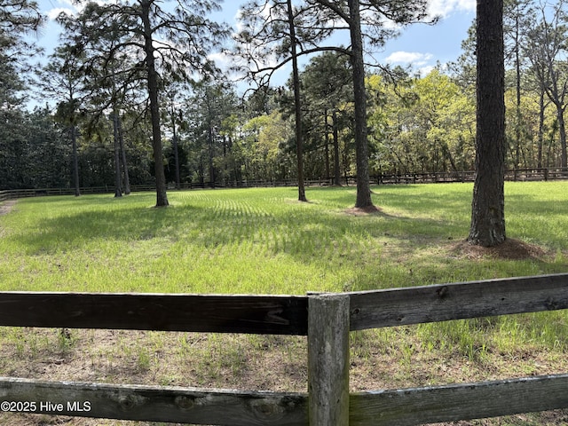 207 Bump A Long Ln, Southern Pines, NC 28387 - view of yard with a forest view and fence