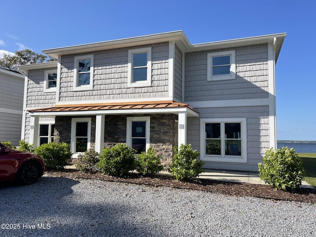 1129 Bennett Rd Unit 8B, Minnesott Beach, NC 28510 - traditional-style home with a porch and stone siding