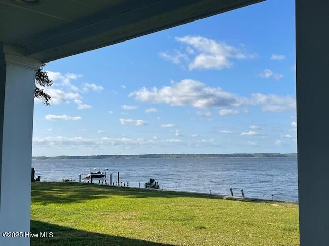 1129 Bennett Rd Unit 8B, Minnesott Beach, NC 28510 - property view of water featuring a boat dock and boat lift