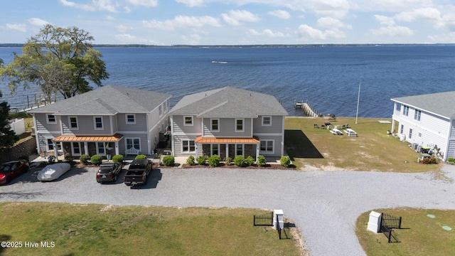 1129 Bennett Rd Unit 8B, Minnesott Beach, NC 28510 - drone / aerial view featuring a water view