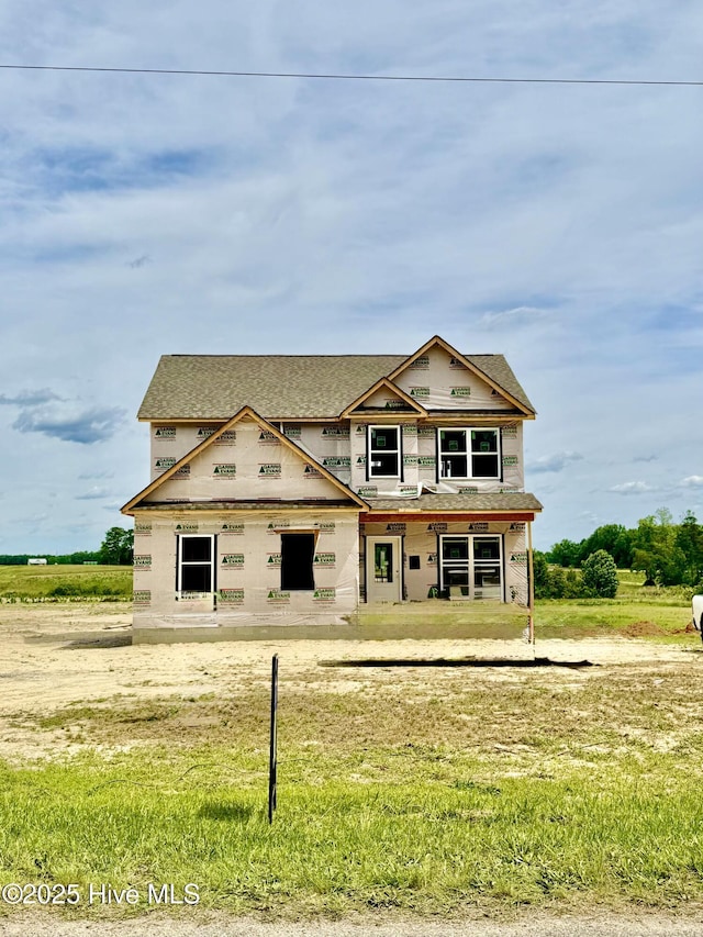 6826 Fire Tower Rd, Bailey, NC 27807 - property under construction featuring covered porch and roof with shingles