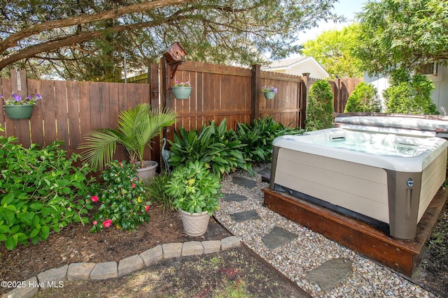 101 Beaufort Walk, Beaufort, NC 28516 - view of yard with a fenced backyard and a hot tub