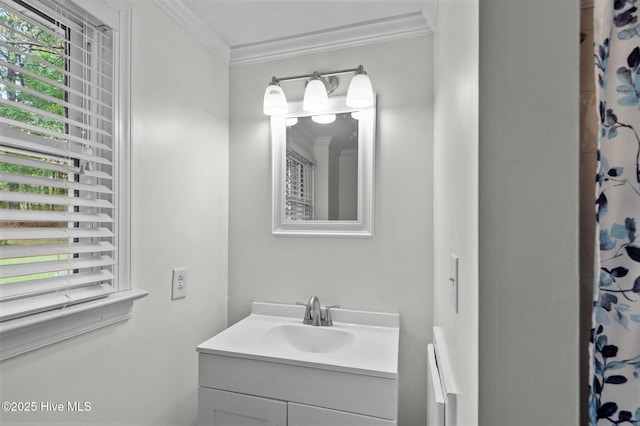 379 Greenbrier Rd, Tarboro, NC 27886 - bathroom with crown molding and vanity