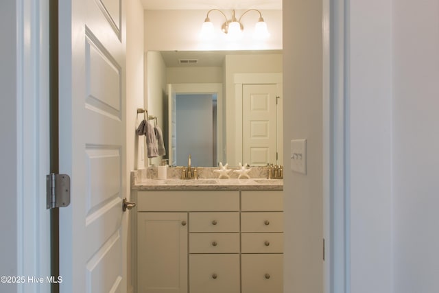 bathroom with double vanity