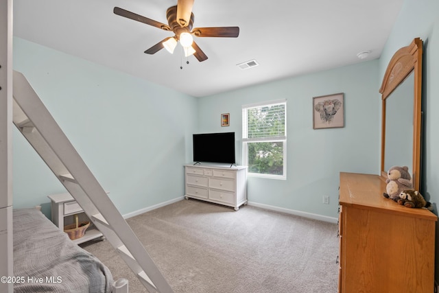 7351 Bellacroft Dr, Leland, NC 28451 - carpeted bedroom with baseboards and a ceiling fan