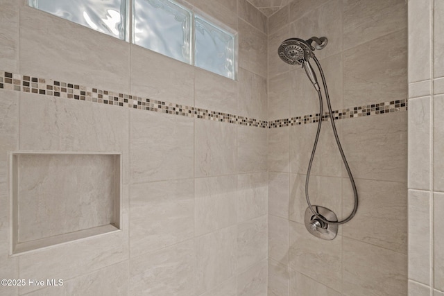 interior details with tiled shower