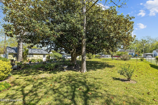 view of yard with fence