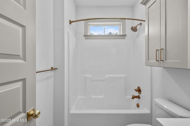 full bathroom with vanity, toilet, and shower / washtub combination