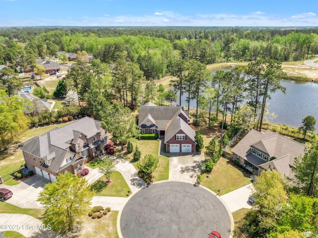 3400 Canmorre Ct, Fayetteville, NC 28306 - aerial view with a water view and a forest view