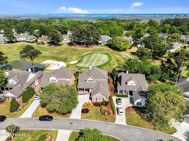 423 Black Diamond Dr, Wilmington, NC 28411 - birds eye view of property with a residential view, view of golf course, and a water view
