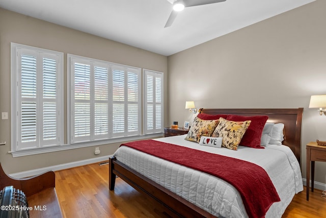423 Black Diamond Dr, Wilmington, NC 28411 - bedroom featuring ceiling fan, baseboards, and wood finished floors