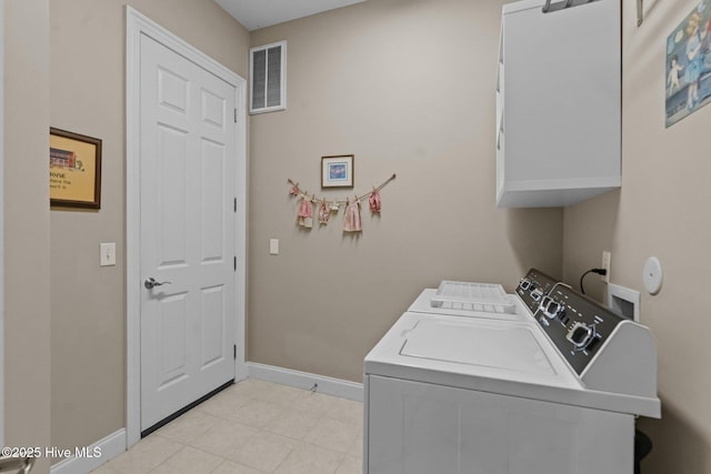 423 Black Diamond Dr, Wilmington, NC 28411 - laundry room with separate washer and dryer, visible vents, baseboards, and cabinet space