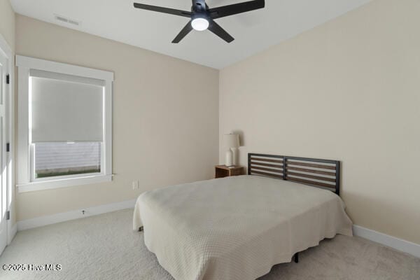 119 Bridgetowne Ave, Edenton, NC 27932 - carpeted bedroom with ceiling fan, baseboards, and visible vents
